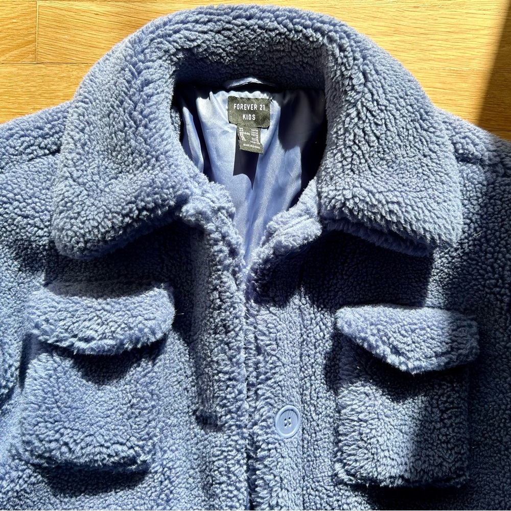 Forever 21 Kids size 11/12 jacket Sherpa faux fur fleece